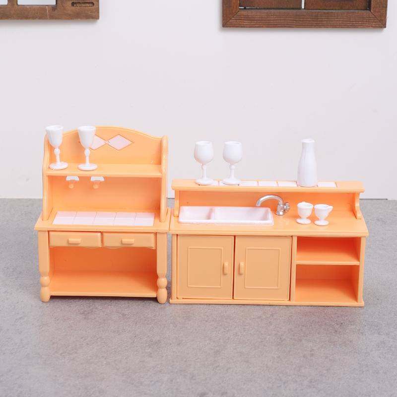 Play Kitchen Set - (.) 1 Set Dollhouse Kitchen Furniture