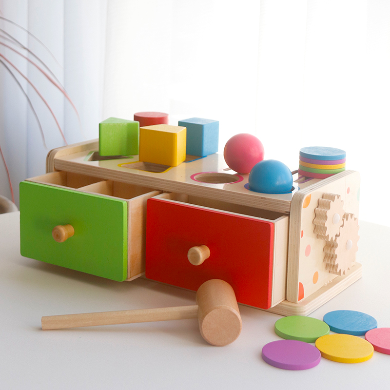 Kids Toys Drawers - Montessori Wooden Sorting Stacking Toy for