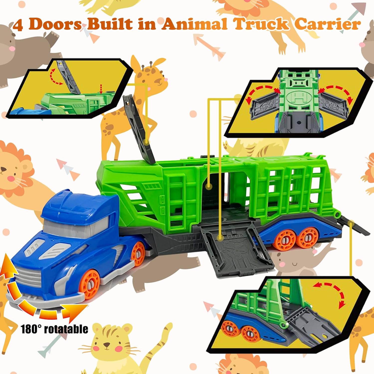 Dinosaur Animal Transport Vehi - огляд і ціна Kids Toys Xmas