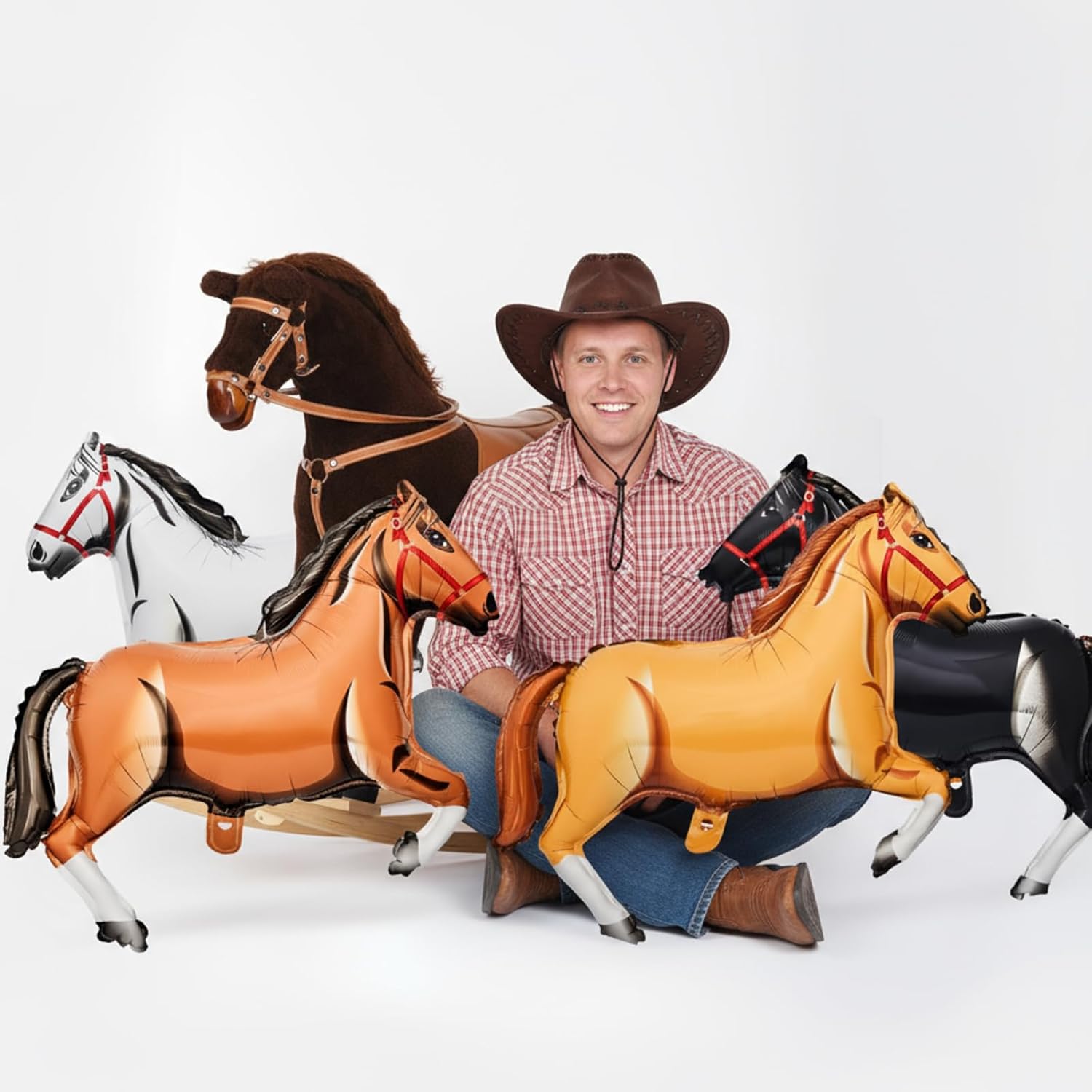 Horse Foil Balloon Western Cow - огляд і ціна Kids Toys Horse