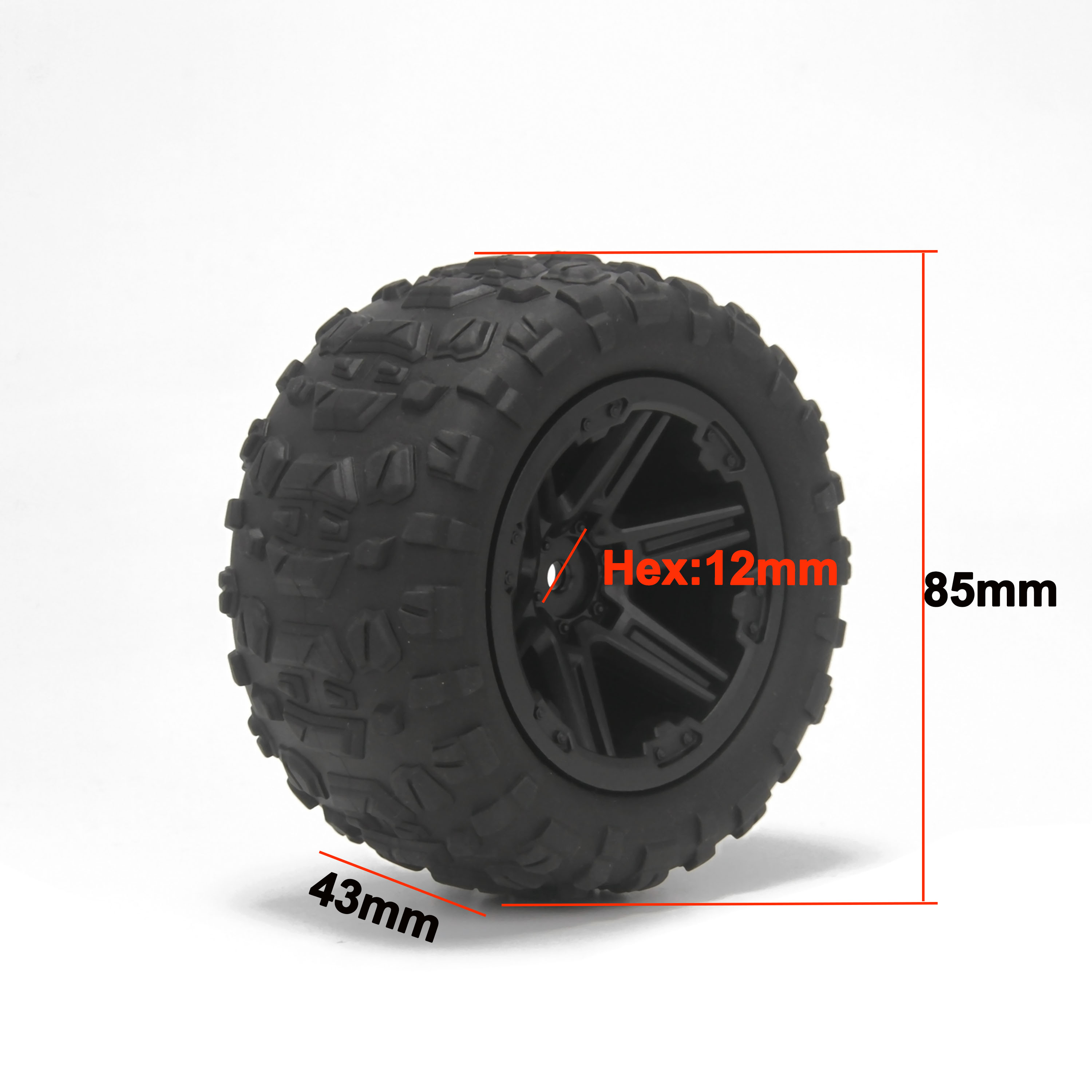 4PCS 85mm Rubber Tire Wheel Ri - огляд і ціна Hot Wheels Car Monster Trucks